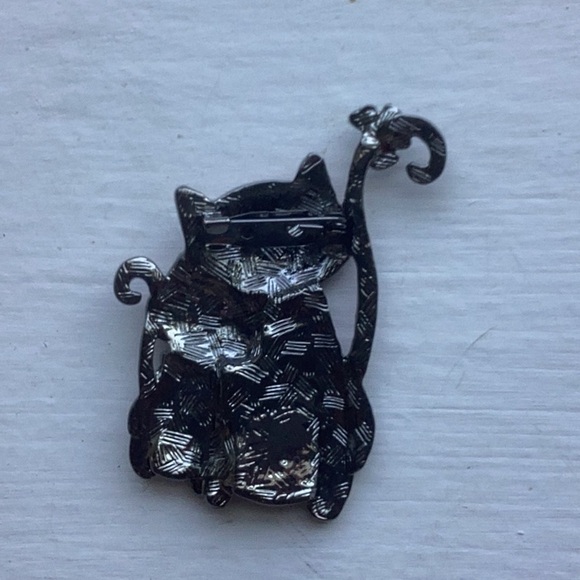 Kitty cat brooch with two kitties great red colors whimsical for fun - Picture 4 of 4